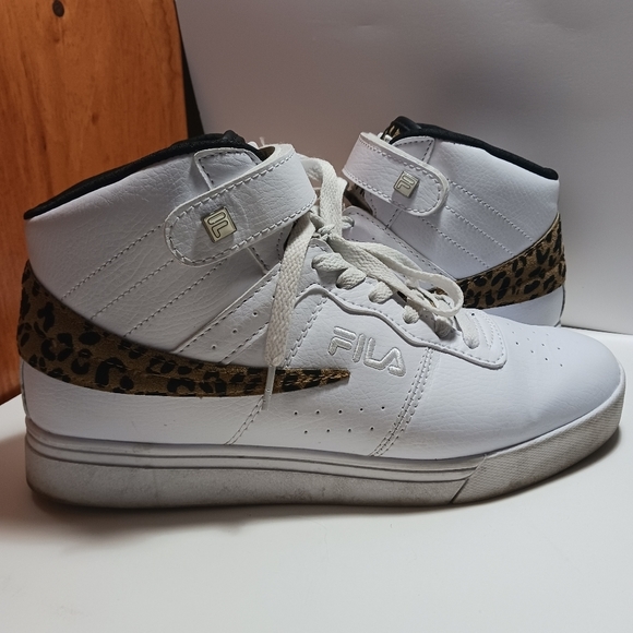 Fila Vulc 13 Cheetah Print Accent High Top Sneaker Size 9.5 - Picture 1 of 10